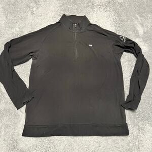 Travis Mathew Shirt Mens XL Black Quarter Zip Long Sleeve Qzip
